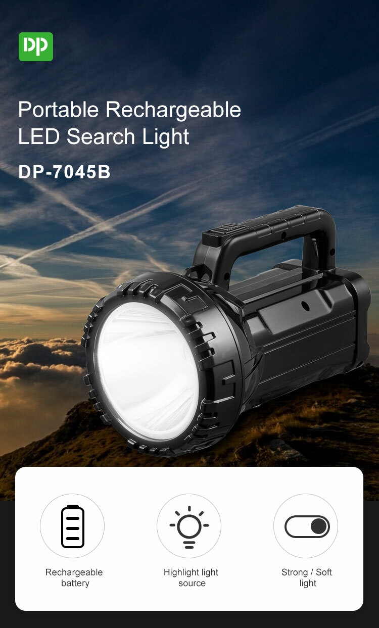 نورافکن دستی دیپی مدل DP-7045B | بدنه ضدضربه ABS - Image 3
