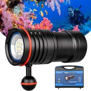 چراغ قوه غواصی تراست فایر DF50 با نور سه‌گانه و بدنه ضدآب
