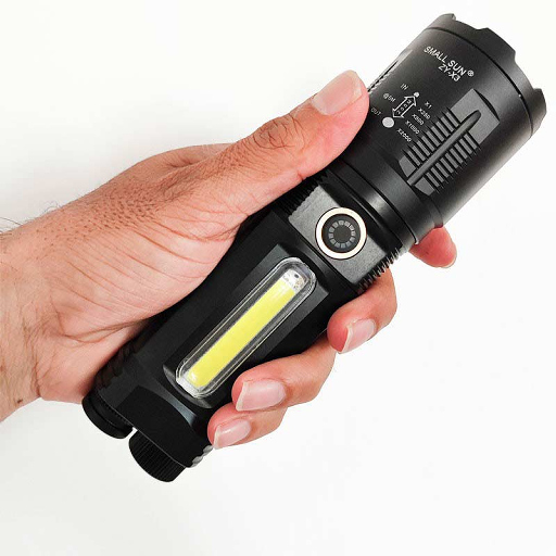 چراغ قوه پلیسی اسمال سان ZY-X3 با قابلیت زوم و چراغ جانبی COB